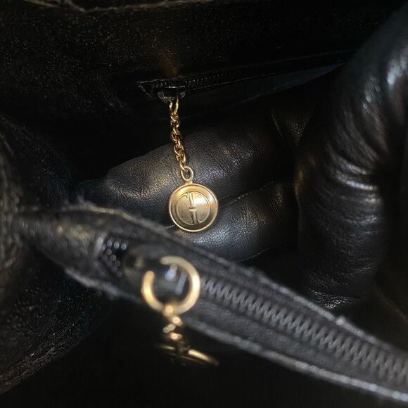 Vintage Gucci Diana Black Leather Structured Tote w/ Bamboo Handles w/ COA - Picture 11 of 16